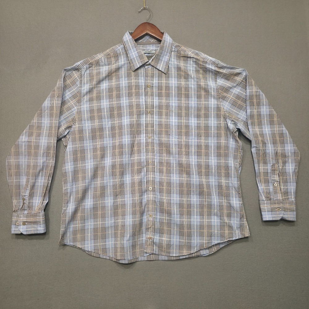 Johnston & Murphy Men's Tailored Fit Long Sleeve Button Up Shirt Size XXL‎
